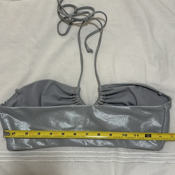 NWT UO Out From Under Isla Metallic Bandeau Bikini Set Top-Size L Bottoms-Size M - Picture 13 of 16